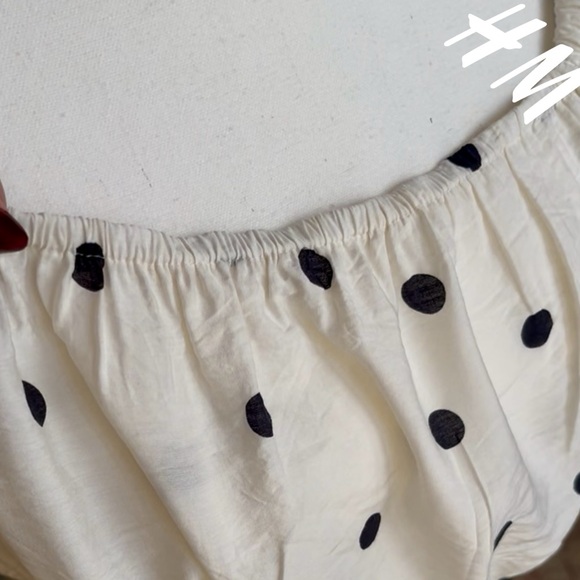 H&M White and Black Polka Dot Crop Top - Picture 3 of 8